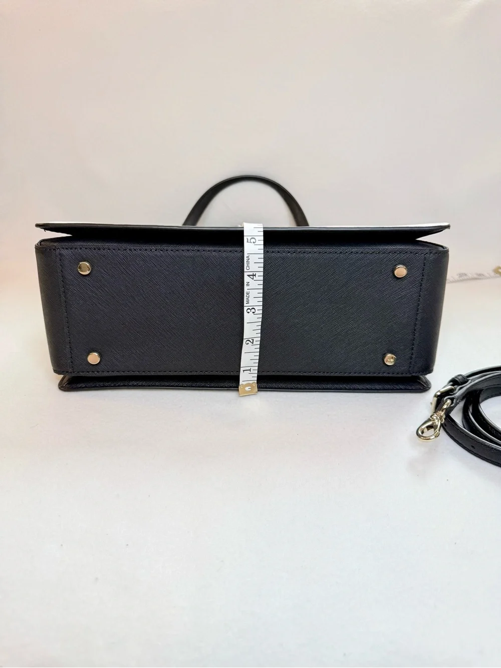 Kate Spade Black and Cream Two-Tone Structured Satchel